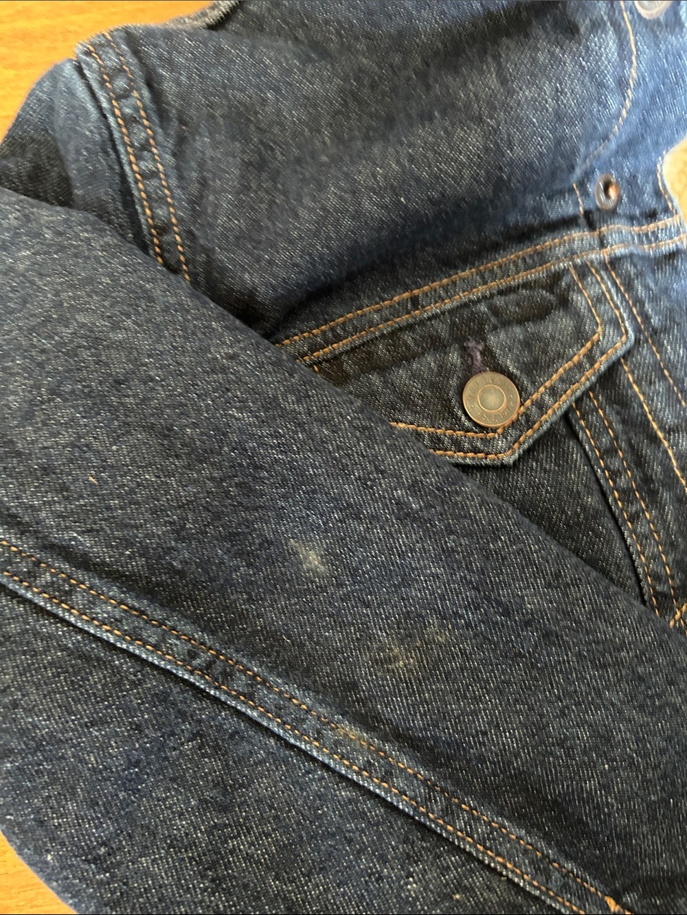GAP kids Dark Blue Denim Jacket with Cream Sherpa Collar - Picture 7 of 7